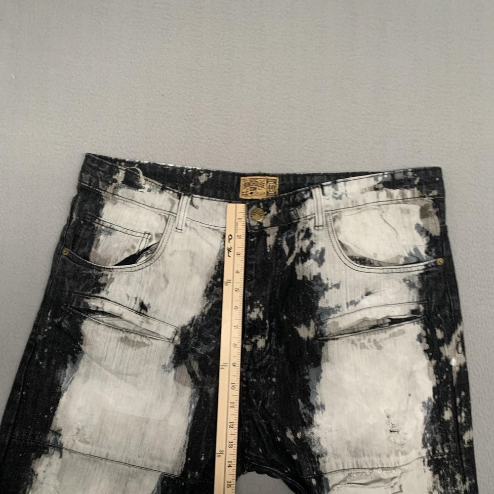 Grindhouse Jeans 40 Smoke Gray Distressed Thrashed Stretch Grunge Skate Moto Y2k - Picture 7 of 9